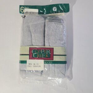 Vintage 90s Copper Creek Men's Gray Full Cushion Socks Size 10-13 6 Pair NOS